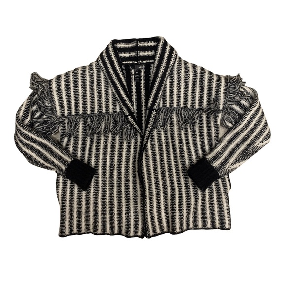 AQUA by Bloomingdales Fringe Cardigan Sweater - Picture 1 of 3
